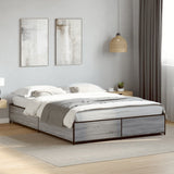 Bed Frame without Mattress Grey Sonoma 135x190 cm Double 3279860