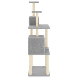 Cat Tree with Sisal Scratching Posts Light Grey 167 cm 172068