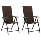 Folding Garden Chairs 2 pcs Brown Poly Rattan 4007138