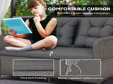 Four-Piece Rattan Set, with Glass-Top Table - Light Grey T3398P327907