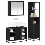 Bathroom Furniture Set 3 pcs Black Oak Engineered Wood 3402422