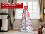 6 FT Fully Decorated Pre-lit Christmas Tree, Pop Up Artificial Xmas Tree with 100 Warm Lights and 42562469