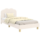 Children's Bed Frame with Headboard Cream 90 x 200 cm 42010976