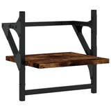 6 Piece Wall Shelf Set with Bars Smoked Oak Engineered Wood 836270