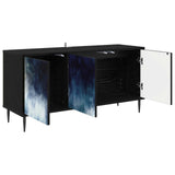 TV Cabinet RAALTE 102 x 33 x 51 cm Black Oak Engineered Wood 8007092