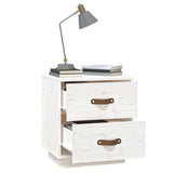 Bedside Cabinet White 40x34x45 cm Solid Wood Pine 818327