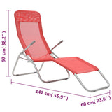 Sunlounger Set of 2 Red Textilene, Powder-coated steel Standard 44339
