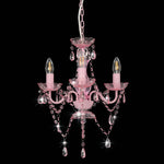 Chandelier with Beads Pink Round 3 x E14 281598