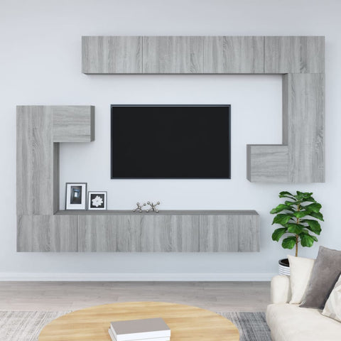 ZNTS Wall-mounted TV Cabinet Grey Sonoma Engineered Wood 3114596