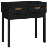 Console Table Black 76.5x40x75 cm Solid Wood Pine 821753