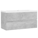 Sink Cabinet with Built-in Basin Concrete Grey Engineered Wood 3071562