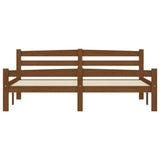 Bed Frame Honey Brown Solid Pine Wood, Plywood Double Size 322079