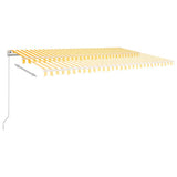 Manual Retractable Awning 500x350 cm Yellow and White 3069018