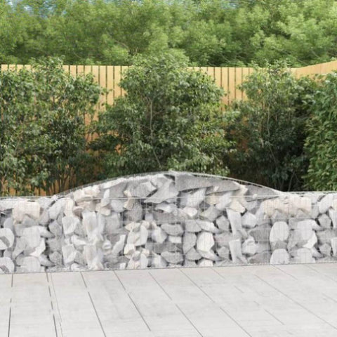 Arched Gabion Baskets 8 pcs 400x30x60/80 cm Galvanised Iron 3146846