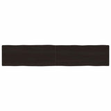 Table Top Dark Brown 200x40x cm Treated Solid Wood Live Edge 364047