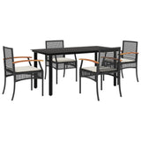 Garden Dining Set Black PE rattan Five-piece set 3213606