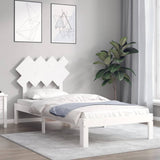 Bed Frame without Mattress White 90x200 cm Solid Wood Pine 3193712