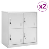 Locker Cabinets 2 pcs Light Grey 90x45x92,5 cm Steel 3095223