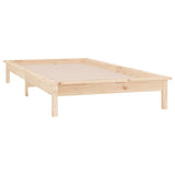 LED Bed Frame without Mattress 75x190 cm Small Single Small Single Solid Wood 820631