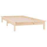 LED Bed Frame without Mattress 100x200 cm Solid Wood 820596