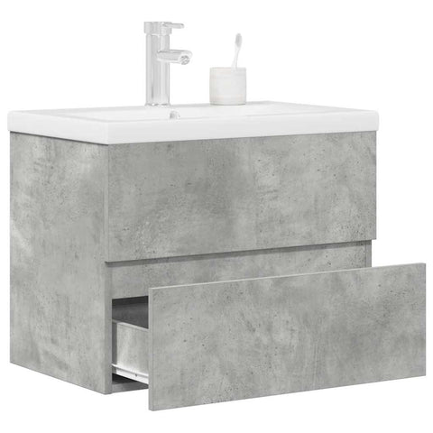 ZNTS 2 Piece Bathroom Furniture Set Concrete Grey Engineered Wood 3324914