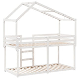 Bunk Bed without Mattress White 90x200 cm Solid Wood Pine 3282037