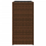 Garden Planter Brown 30x30x60 cm Poly Rattan 366411
