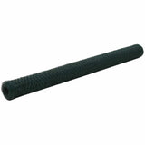 Chicken Wire Fence Steel with PVC Coating 25x1.5 m Green 143264