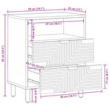 Bedside Cabinet Brown 50x33x60 cm Solid Wood Mango 4017730