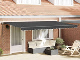 Retractable Awning Anthracite 400 x 200 cm Fabric 3329796