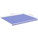Replacement Fabric for Awning Blue and White 4.5x3.5 m 311920