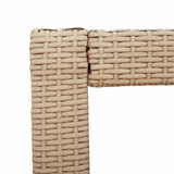 Garden Side Table with Wooden Top Beige 60x40x75 cm Poly Rattan 366305