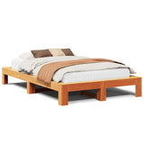 Bed Frame without Mattress Wax Brown 120x200 cm Solid Wood Pine 3308743