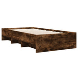 Bed Frame without Mattress Smoked Oak 100x200 cm Engineered Wood 3295671