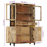 Highboard 100x40x175 cm Solid Rough Wood Mango 351709