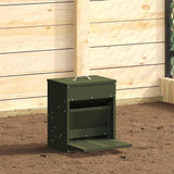 Chicken Treadle Feeder Olive Green 33 x 42 x 40 cm 10 kg 874691
