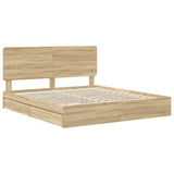 Storage Bed with Drawer Sonoma Oak 180 x 200 cm Engineered Wood 3412660