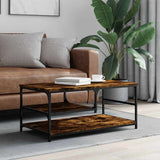 Coffee Table Smoked Oak 90x49x40 cm Engineered Wood 835311