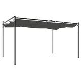 Pergola with Retractable Roof Anthracite 395x292x230 cm 360119