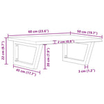 Basin Shelf Wall Mounted Steel and Solid Wood Oak 3302618