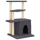 Cat Tree with Sisal Scratching Posts Dark Grey 83.5 cm 172123