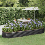 ZNTS Garden Raised Bed Powder-coated Steel 322x100x36 cm Anthracite 319001