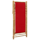 313020 Deck Chair Bamboo and Canvas Red