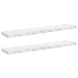 Wall Shelf 2 pcs White Marble 120 x 23.5 x 4 cm Engineered Wood 42019978
