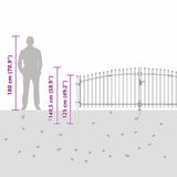 Double Gate with Lock Woerden Grey 400 x 149.5 cm Steel 42008855
