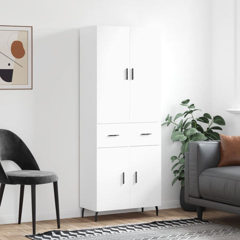 Highboard White 69.5x34x180 cm Engineered Wood 3198161