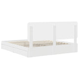 Storage Bed with Headboard White 200 x 200 cm Engineered Wood 3412651