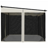 Gazebo with Mesh Walls Cream 3x3 m Steel 4003908