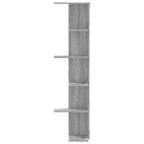 ZNTS Wall Corner Shelf Grey Sonoma 36.5x36.5x140 cm Engineered Wood 852632