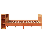 ZNTS Bookcase Bed without Mattress Wax Brown 140x190cm Solid Wood Pine 3323190